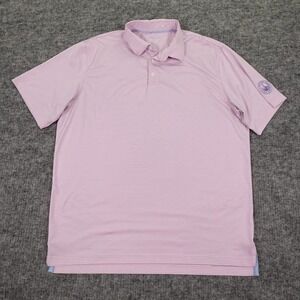johnnie-O Polo Shirt Mens XL Pink Blue Stripe Performance Stretch Golf‎ BHI